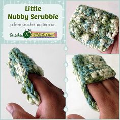 there is a crochet pattern for a little scrubby scrubbie in this video