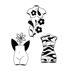 two vases with flowers and zebra print on them, one in black and white