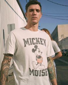 Mens Sporty Micky Tee | Junk Food Clothing Disney Graphic Tees, Vintage Tees Men, Womens Vintage Tees, Disney Paris, Food Clothes, Vintage Mens T Shirts, Loose Knit, Vintage Tee, Disney Shirts