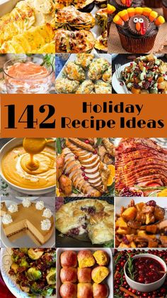 twelve holiday desserts with text overlay that reads, 12 holiday recipe ideas for the holidays