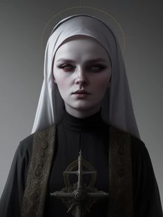 a nun with a cross on her chest