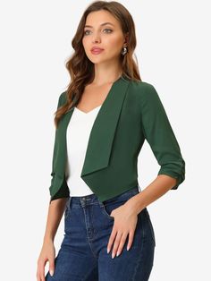 Shop Allegra K for 3/4 ruched sleeve shawl open front chiffon bolero shrug blazer you are looking for, get more women's suits for yourelf. Order now! Free Returns! Chiffon Bolero, Sleeve Shawl, Bolero Shrug, Women's Suits, Ruched Sleeve, Front Open, Suits For Women, Order Now, Shawl