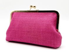 Raspberry Pink Magenta Woven Kiss Lock Clutch Purse/wedding - Etsy Clutch Purse Wedding, Purse Wedding, Pink Texture, Wedding Purse, Wedding Clutch, Etsy Bridesmaid Gifts, Raspberry Pink, Passport Wallet, Magenta Pink