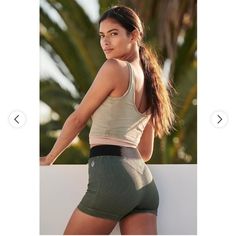 Brand New With Tag Super Cute Green Short Workout Tops, Green Short Length Workout Tops, Womens Fashions, Free People Activewear, Shorts Fit, Free People Shorts, Dark Skin Women, Free People Movement, Fp Movement