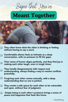 8 signs that you are meant together Relashionship Advice, Rebuild Relationship, Romantic Date Night Ideas, Relationship Advice Quotes, Healthy Relationship Tips, Marriage Goals, Life Partner