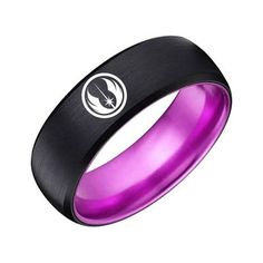 a black and purple ring with a star wars symbol on it