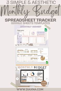 three simple and aesthetic money budget spreadsheet trackerr google sheets templates for small businesses