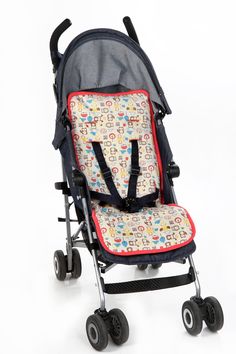 a baby stroller with wheels is shown against a white background and has an animal pattern on it