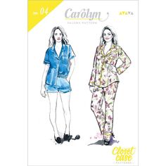 Carolyn Pyjama Closet Case Sewing Pattern 04
Sizes included:- 0-2-4-6-8-10-12-14-16-18-20
Designed for chic lounging, the Carolyn Pyjamas are thoughtfully tailored with a modern, figure flattering cut.
The Carolyn top features a classic notched collar, curved hem and breast pocket with three sleeve options. For a matching pyjama set, choose between a straight legged pant (with or without cuff) or a cuffed short. Both trousers and shorts feature an elasticized waist, pockets and a faux fly. Personalize Carolyn by adding contrasting piping details for an elegant finish.
Recommended fabrics
Light to medium-weight wovens such as cotton flannel, linen, quilting cottons, shirting, lawn, double gauze, rayon challis, silk crepe or charmeuse.
Fabric requirements (58" / 1.5m wide)
45" / 1.15mVIEW A: Pajama Pants Pattern, Pajamas For Teens, Closet Core Patterns, Shirt Style Tops, Cotton Lawn Fabric, Pajama Pattern, Double Gaze, Lawn Fabric, Matching Pajamas