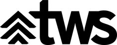 the tws logo is black and white with an arrow in it's center