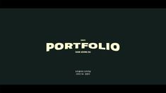 the title for portfolio, which is written in yellow and black on a dark background