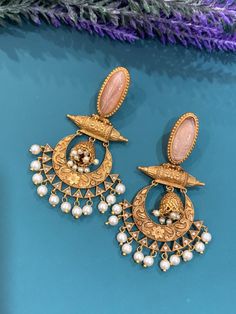 Gold plated amrapali earring. Carved stone and kundan details. about 3 inch long and 2 inch wide . Push back abs very light weight. Heavy Brass Chandbali Earrings, Heavy Brass Chandbalis, Bohemian Kundan Dangle Danglers, Festive Brass Chandbali Danglers, Metal Chandbali Bridal Earrings, Heavy Metal Chandbalis, Heavy Chandbali Earrings In Brass, Heavy Chandbali Brass Earrings, Metal Chandbali Chandelier Earrings