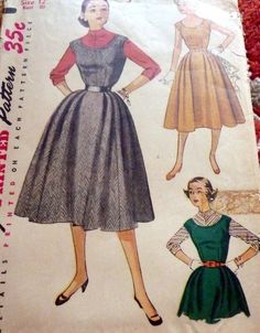 a woman's dress pattern from the 1950's