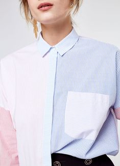 Multicoloured striped shirt - View all - Ready to wear - Uterqüe United Kingdom Rich Fabric, Massimo Dutti, Striped Shirt, Belgium, United Kingdom, Ready To Wear, Blouses, Stripes