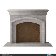 an image of a stone fireplace with bricks on the top and bottom part, in white background