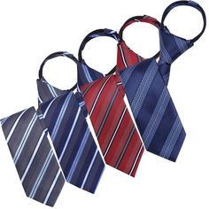 PRICES MAY VARY. 4 PACKS IN DIFFERENT COLORS :This Set comes with 4 pcs Classic pre-tied skinny neckties in various design,it included red stripe zipper tie, Navy blue neck ties Grey skinny necktie,Perfectly suitable for all suit shirts,tuxedo,vest,suspenders etc ; HAND-MADE: Those Men accessories clip on ties are Handmade with polyester material, Texture is smooth soft and thick, no fade, wrinkle resistance and easy to take care of and with Sturdy hardware, giving those thin ties a high-quality Tuxedo Vest, Slim Tie, Ties For Men, Black Ties, Suit Shirts, Suit Accessories, Every Man, Red Stripe, Men's Wardrobe