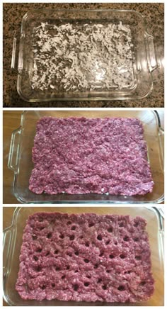 three pictures showing how to make homemade ground beef casserole