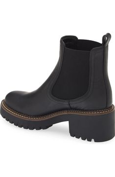 Nordstrom Miah Water Resistant Chelsea Lug Boot (Women) | Nordstrom Modern Platform Chelsea Boots For Fall, Modern Fall Platform Chelsea Boots, Fall Heeled Boots With Lug Sole And Medium Width, Fall Medium Width Heeled Boots With Lug Sole, Leather Platform Boots With Lug Sole And Block Heel, Fall Platform Combat Boots Medium Width, Fall Medium Width Platform Combat Boots, Leather Platform Boots With Lug Sole For Fall, Platform Boots With Lug Sole And Medium Width