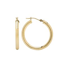 Earring Details: Length: 1.11-in. Backings: click-it Metal: 10k gold Size: One Size. Color: Yellow. Gender: female. Age Group: adult. Classic Stamped 14k Hoop Earrings, Classic 14k Hoop Earrings For Anniversary, Gold Hoops, Gold Hoop, Gold Hoop Earrings, 10k Gold, Gender Female, Gold Jewelry, Age Group