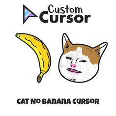 an image of a cat and banana with the caption'custom curson '