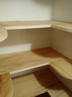 the corner shelves are made from plywood