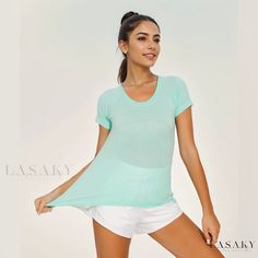 Lasaky - Quick-Drying, Breathable, High-Elasticity Fitness Short-Sleeve Top - Premium Edition Womens Clothing Patterns, Sleeves Clothing, Workout Tshirts, Workout Tops, Workout Shorts, Clothing Patterns, Quick Dry, Short Sleeve Shirt, Moisture Wicking