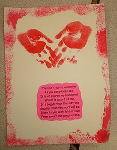 a handprinted valentine's day card for someone