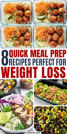 8 Healthy Meal Prep Recipes that can help with weight loss you need to try! Meal prep can save you so much time and help you plan ahead. These healthy meal prep recipes are AMAZING!! #mealprep #mealpreprecipes #healthyfood #weightloss #prepfood Quick Meal Prep, Meal Prep Plans, Easy Healthy Meal Prep, Chicken Meal Prep, Meal Prep Bowls, Quick Meal, Prep Recipes, Lunch Meal Prep