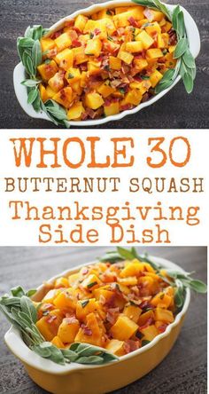 butternut squash, bacon and sage thanksgiving side dish