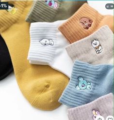 Embroidery Socks, Teen Socks, Sitting Doll, Doll Cartoon, Bt 21, Baby Sitting, Cartoon Doll