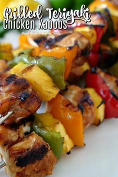 grilled chicken kabobs with pineapples and peppers