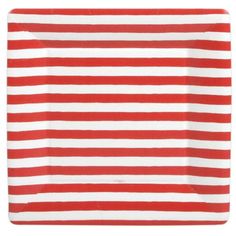 a red and white striped paper plate