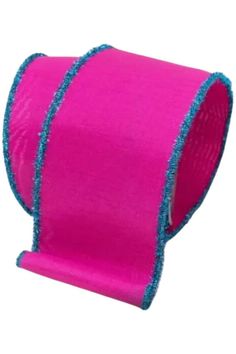 Shop For 2.5 Bright Tinsel Edge Ribbon: Fuchsia (10 Yards) Farrisilk Ribbon, Work Wreath Forms, Deco Mesh Ribbon, Katherine's Collection, Patriotic Christmas, Lantern Candle Decor, Work Wreath, Fall Ribbons, Halloween Ribbon