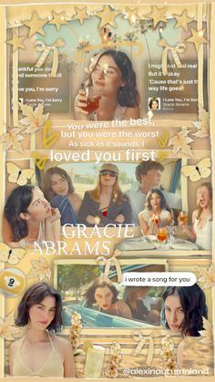 🌼🚸 made this a while ago but posting finally!! one of my favourites :) Gracie Abrams Aesthetic Wallpaper, Sage Green Collage, Girly Collage, Gracie Abrams Eras Tour, Gracie Abrams Aesthetic, I Loved You First, Sorry My Love, Lyric Poster