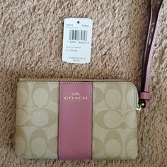 Brand New Coach Wristlet December Mood, Bag Wishlist, Coach Wristlet Wallet, Pretty Purses, Tan Purse, Fruit Water, Pink Monogram, Dior Makeup, 2023 Christmas