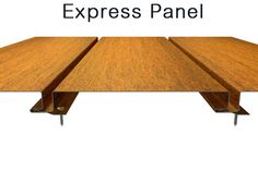 an image of a wooden table with the words express panel on it's side