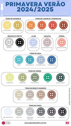 an image of buttons with the names of different colors and sizes on them, in spanish