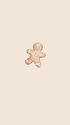 an image of a ginger cookie on a beige background with the words happy birthday written below it