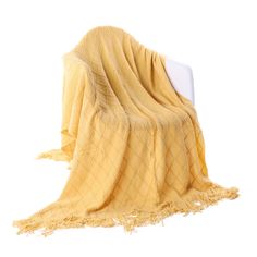 an image of a yellow blanket on a white background