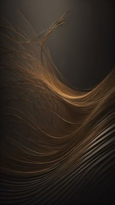 an abstract photo of wavy hair on a dark background