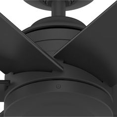 a black ceiling fan with three blades on it