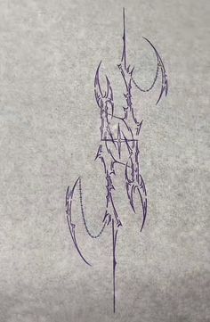 a drawing of an anchor on the side of a wall