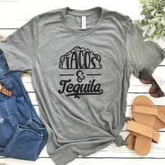 Vacation Graphic, Taco Tshirt, Tshirt Tank Top, Tacos And Tequila, Tequila Shirt, Workout Muscle, Gifts Mom, Reading Shirts, Pet Shirts