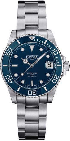 Davosa Watch Ternos Diver Lady Blue #add-content #basel-20 #bezel-unidirectional #bracelet-strap-steel #brand-davosa #case-depth-11-8mm #case-material-steel #case-width-36-5mm #cws-upload #date-yes #delivery-timescale-call-us #dial-colour-blue #fashion #gender-ladies #movement-automatic #new-product-yes #official-stockist-for-davosa-watches #packaging-davosa-watch-packaging #sale-item-no #style-divers #