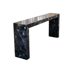 a black and white marble console table