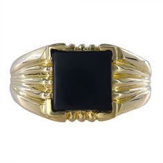 Yellow Gold Gemstone Rings, Onyx Signet Ring, Real Gold Jewelry, Sell Gold, Color Dorado, Gold Filled Jewelry, Signet Ring, Real Gold, Timeless Pieces