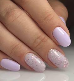 Spring Nails 2024 Lilac, Lilac Nails, Blue Acrylic Nails, Simple Gel Nails, Elegant Nails