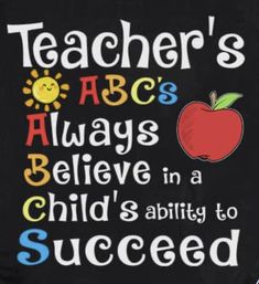 teacher's abcs always believe in a child's ability to success