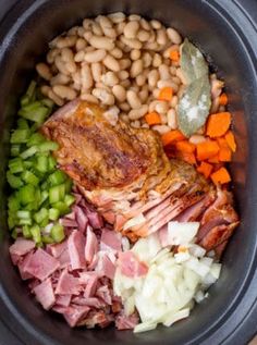 the meal is prepared and ready to be eaten in the pot on the stove top