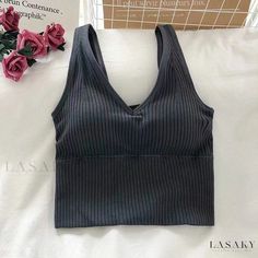 Lasaky - Seamless Push-Up Tank Top with Chest Wrapping, Anti-Slip, Anti-Sag, and Breathable Sports Undergarment Blusas Crop Top, Padded Camisole, Wireless Sports Bra, Lace Bra Top, Tops Style, Cropped Vest, Active Wear Outfits, Sport Bra, Padded Bras